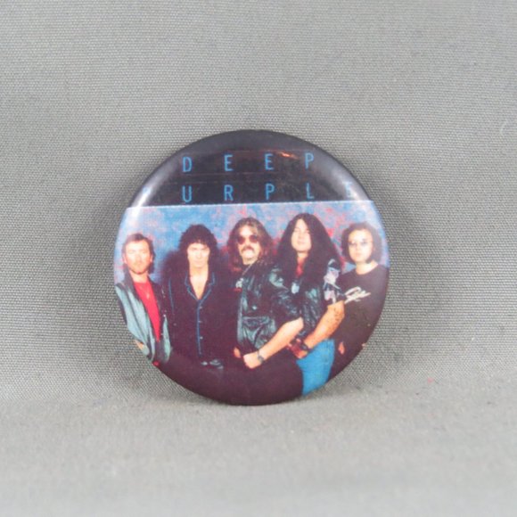 Vintage Band Pin - Deep Purple Band Picture - Celluloid Pin - Picture 3 of 3
